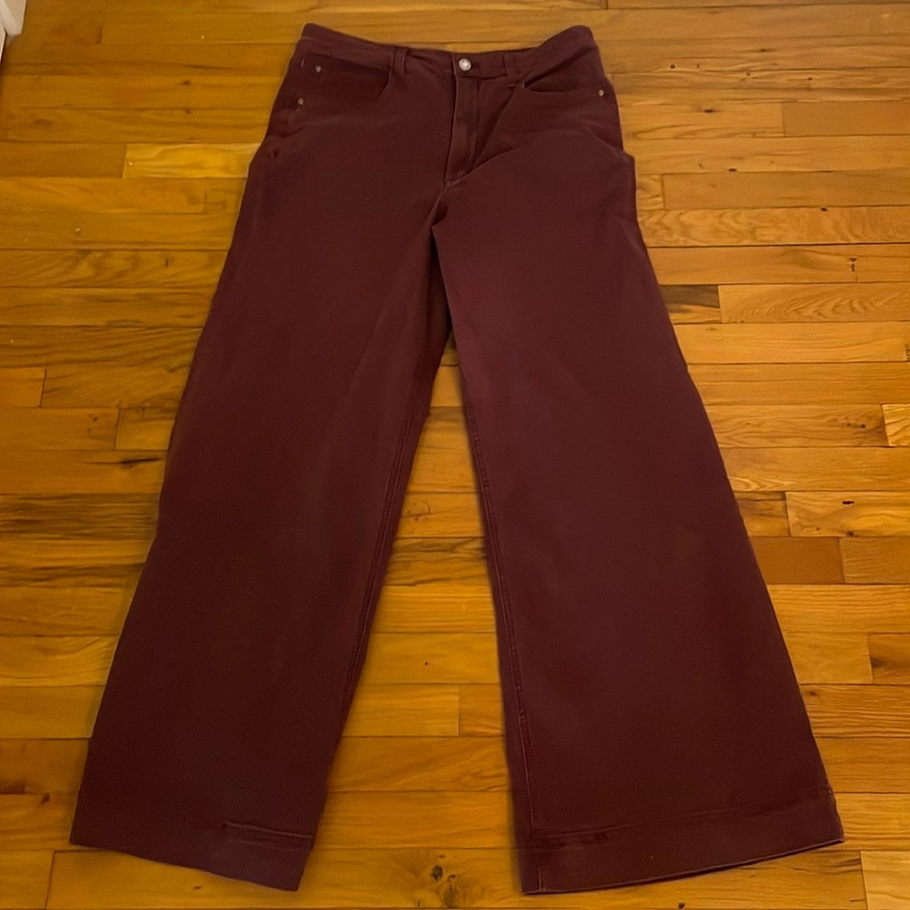 Maeve by Anthropologie Wide Leg Maroon Pants 32 Tall